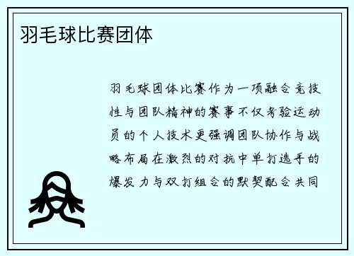 羽毛球比赛团体